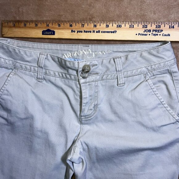 Arizona Jean Co Junior‎ 5 Short Khaki Stretch Low Rise Pants (P / Short) - Picture 5 of 8
